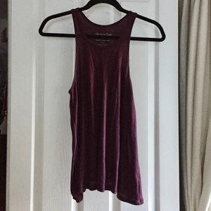American Eagle Merlot Shimmer Boyfriend Tank